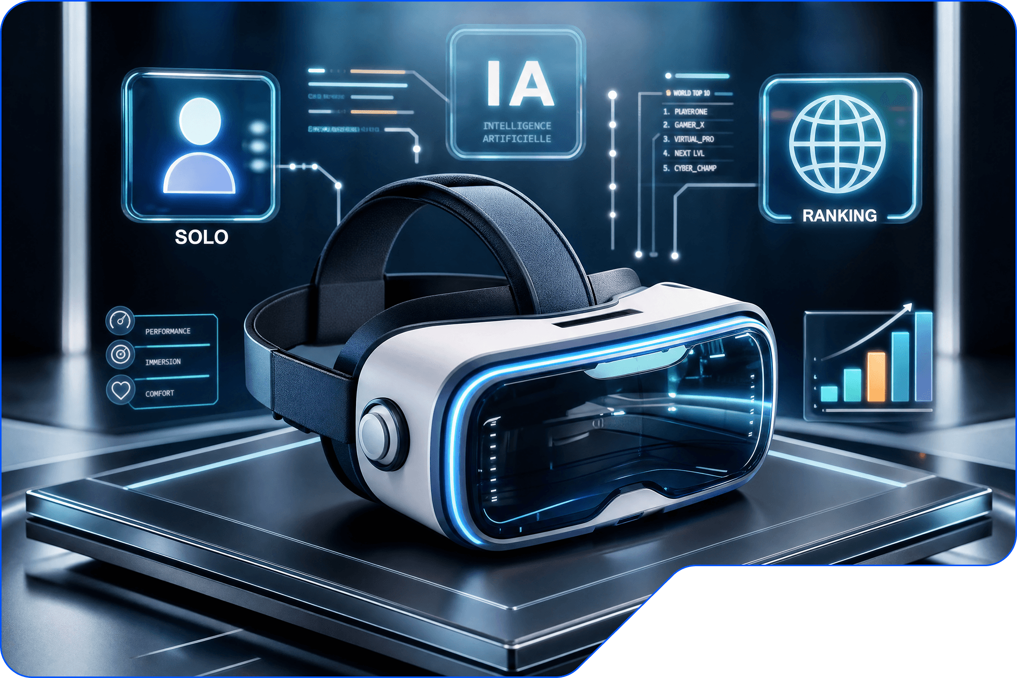 Casque de réalité virtuelle et ses modes solo, IA et classement