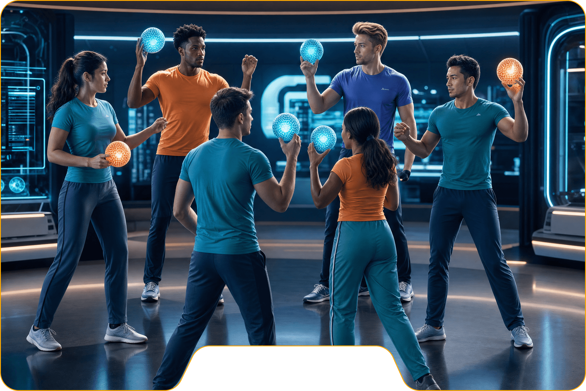 Groupe de collaborateurs jouant ensemble en réalité virtuelle